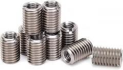 Thread Repair Reducer Nut Kit, 18mm/0.7in 10 Pack 303 Stainless Steel Repair Sleeve M8 Female and Male Thread Conversion Kit for Automobile Electronic Communication Mechanical