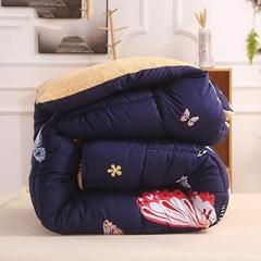 Winter Duvet Lamb Fabric Quilt Cotton Fiber Filled Core Double-Sided Thick Breathable Warm Quilt Suitable for Home Use and Gifts