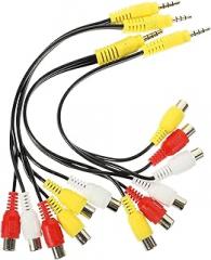 Gatuida 4pcs 3-Way Av Splitter Cable 3.5mm to 3 Female Audio Video Adapter Cord for Tv Set-top Box Connection Household Electronics