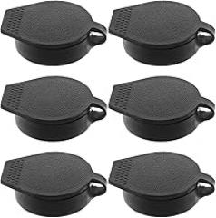 Homoyoyo 6pcs Key Panel Dust Covers, Waterproof Cap Door Lock Cabinets Black Door Covers for Switch Cabinet Protection Caps for Cam Locks Inner Diameter 22x19 mm