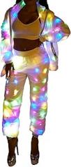 O-MAYEVER LED Light up Jacket For Women and Men Unisex Novelty Costume For Burning Man Party Carnivals Halloween Xmas Raves