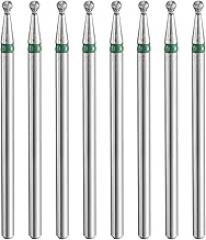 HARFINGTON 8pcs 100-120 Grits Diamond Grinding Bit 1.8mm Ball Head 2.35mm Shank 1.8mm Length Stone Sanding Drill Bits Rotary Tool for Ceramic Glass Nails Grinding Polishing