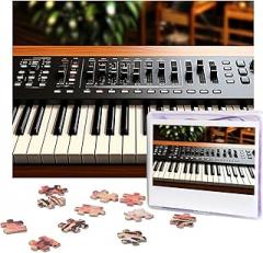 500 Piece Jigsaw Puzzle for Adults Personalized Picture Puzzle Electronic Keyboard Customized Wooden Puzzle for Family, Birthday, Wedding, Game Nights Gifts, 20.4