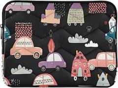Protective Laptop Sleeve Portable Electronic Device Cover Cute Pastel Cars