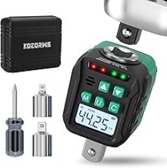 1/2-Inch Digital Torque Adapter, 2.21-44.25 Ft.lb/3-60 N.m, Electronic Torque Wrench Converter with ±2% Accuracy, Preset Function, Data Storage, 3/8” & 1/4” Adapter for Bike, Motorcycle, Car