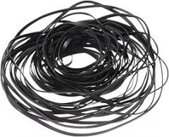 uxcell 50 Pcs Recorder Rubber Belts, Folded Length 40-135mm Cassette Recorder Belts Machine Repair Mix Flat Cassette Tape Machine Rubber Belts for DVD CD LD VCR Repeater Drives, Width 2mm