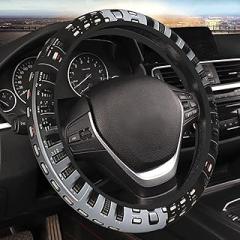 Elastic Car Steering Wheel Cover, Universal 15 Inch Stretch Auto Steering Wheel Cover, Microfiber Electronic Keyboard Steering Wheel Protective Cover Car Interior Accessory