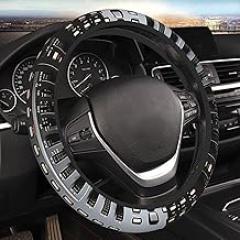 Elastic Car Steering Wheel Cover, Universal 15 Inch Stretch Auto Steering Wheel Cover, Microfiber Electronic Keyboard Steering Wheel Protective Cover Car Interior Accessory