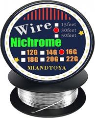 Nichrome Wire,16gauge 30feet 1.3mm Metal Resistance Bendable Soft for Cutting Foam Handmade Making Findings Beading Crafts High Temp Electronic Components Repairing