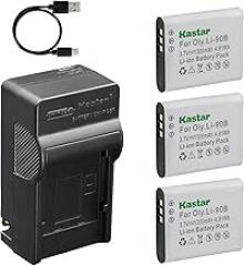 Kastar 3-Pack Battery and AC & USB-C Charger, Compatible with Olympus Li-90B Li-92B TG-1 TG-2 TG-3 TG-4 TG-5 SH-1 SH-2 SH-3 XZ-2 and Ricoh DB-110 GR III GR IIIx WG-6 G900 Theta S SC V