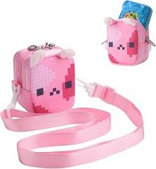 Beautyflier Travel Carrying Case for Bitzee Interactive Toy Digital Pet, Portable Storage Bag for Bitzee Virtual Electronic Pets, Protective Case with Adjustable Strap, Bag Only (Pink)