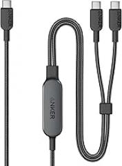 Anker Cable,4FT 2-in-1 USB C to USB C Cable 140W Max,Fast Charging for iPhone 17/17 Pro Max/16 Series,MacBook Air/Pro,and More(Braided,Black)