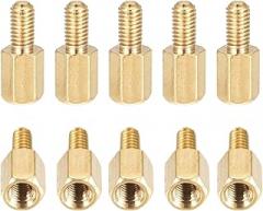 M3x6x6mm(DxHLxML) - Brass Hex Standoff -88Pack- Good for Electronic Machine - Male to Female Spacer Screw Nuts