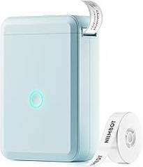 Label Maker D110 Bluetooth Thermal Label Maker Machine with Tape, Portable Inkless Label Printer Handheld & Rechargeable with Multiple Templates for Home Office, Compatible with iOS Android, Blue