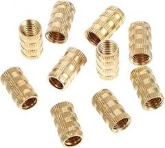 10pcs Brass Knurled Threaded Insert Embedment Nuts for Printing Female Thread for Injection Molding Electronics and Automotive Applications