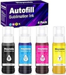 Autofill Sublimation Ink for EcoTank Inkjet Printers ET-2720 ET-2400 ET-2760 ET-2800 ET-4800 ET-2803 ET-2830 ET-3760 ET-2850, Anti-UV/ICC Free/400ML