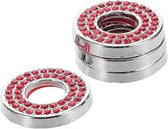 PRETYZOOM 4 Pcs Bling Rhinestones Zinc Alloy Car Door Lock Covers Compatible with Mercedes Easy to Install Decorative Pull Pin Caps for Sparkly Interior Decor