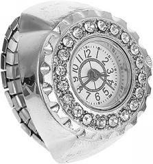 LIFKOME Men Women Diamond Ring Watch Electronic Finger Ring Watch Fashionable Decorative