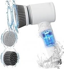 Electronic Cleaning Brush Cleaning Brush with 2 Brush Heads Portable Cleaning Scrubbers Lightweight Handheld Multifunctional Cleaning Brush for Bathroom, Floor, Window, Bathtub