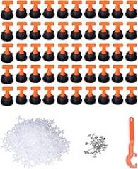 Respicefinem 50Pcs Floor Tile Positioning Tile Leveling System Leveler Reusable Tile Leveling System with Floor Wrench