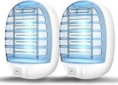 Flying Bug Zapper Indoor, Electronic Insect Killer, Mosquitoes Trap with Blue Lights for Living Room, Home, Kitchen, Bedroom, Baby Room, Office