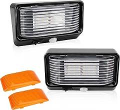 Chelhead RV Porch Light 12V LED RV Light Exterior Black Base with Motion Sensor 320 Lumen Clear & Amber Lenses Compatible with RV Van Camper Trailers