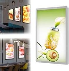 LED Poster Frame, Backlit Movie Poster Art Picture Frame, Wall Mounted Light Box Poster,Backlit Poster Frame Display Horizontally and Vertically for Coffee Shops Shops Cinemas Restaurants(Silv