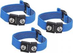 3Pcs Anti Static Wrist Strap, Dual Circuit Antistatic Bracelet Adjustable Cordless for Computer Electronics Repair Deep Blue