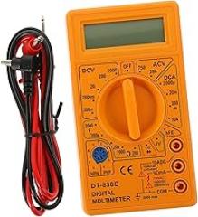 830D Digital Multimeter with Alarm Mini Electronic Measuring Instrument AC/DC Voltage Ohm Tester LCD Display Overload Protection Compact Multitester