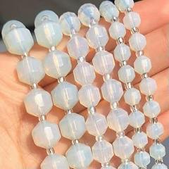 Natural Shape Faceted Tourmaline Aquamarine Beads DIY Jewelry Making - Prehnite 6mm (Approx. 45pcs) - Perfect Men, Women, Couples(White Opal,6mm (Approx 45pcs))