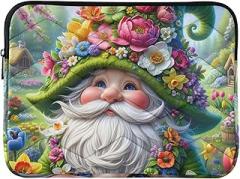 Computer Carry Case Portable Electronic Device Cover Flower Gnome Green Portable Protective Case