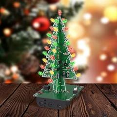 DONGKER Christmas Tree Soldering Kit,CTR-30 3 Colors Xmas Tree Electronic Project Kit with Red/Green/Yellow LED Flash Lights for Christmas Decor