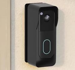 Blink Doorbell Camera Angle Mount - 45° Adjustable Wall Bracket with Weatherproof Cover for Blink Video Doorbell 2025 Newest Model (2nd Gen), 2 Installation Ways (No Drill/Screws) (Black)