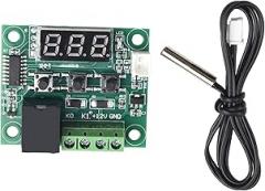 W1209 Digital Temperature Controller with Case, 12V DC Digital Thermostat -50-110°C Electronic Temperature Temp Control Module Switch with Waterproof Probe