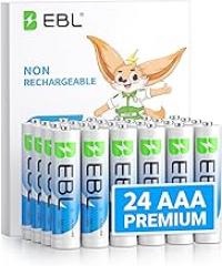 EBL AAA Batteries 24 Pack, 1.5V Alkaline Triple A Batteries, Long-Lasting Alkaline Power for All Your Devices, 10-Year Shelf Life Non-Rechargeable
