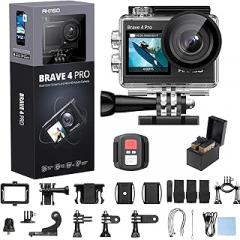 AKASO Brave 4 Pro 4K30FPS Action Camera - 131ft Underwater Camcorder Waterproof Camera with Touch Screen Advanced Electronic Image Stabilization Remote Control 5X Zoom Mini Sport Camera