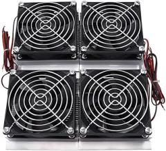 240W Thermoelectric Peltier Cooler Cold Plate with Fan for Electronics Cooling, Black
