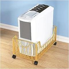 ENGENDER PC Stand Mobile CPU Stand Holder, Metal PC Tower Stand Cart, Floor PC Stand CPU Holder with 4 Caster Wheels Under Desk Computer Tower Stand(Gold)