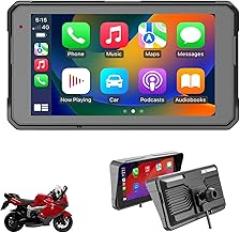 Sunweyer 6-Inch HD INCELL Motorcycle GPS W16 with Apple CarPlay & Android Auto – Waterproof IPX8, 500 NIT Bright Display, Bluetooth Helmet Compatible, Anti-Theft, Easy Install for Moto Navigation