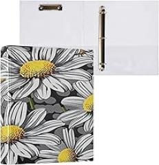 Daisy 3 Ring Binder with Clipboard 1.5-Inch Round Rings Binders with 3 PVC Clear Pockets,Holds 200 Sheets for Office Binder Supplies