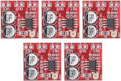 Estink 5Pcs Electret Microphone Amplifier Module Electronic Component with LM386 Power Amplifier Chip Adjustable Gain 20-200x DC 4V-12V for Small Power Horn Electret Microphone