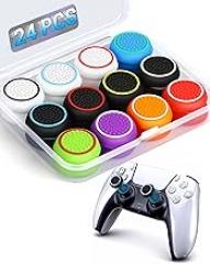 24 PCS Premium Silicone Thumb Grips for PS4/PS5/Xbox Controller, Rainbow Non-Slip Joystick Caps & Thumbstick Grips, Ultimate Comfort & Protection