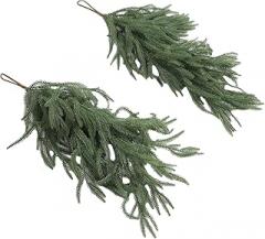 Matybobe Norfolk Pine Teardrop Swag Festive Xmas Home Decoration 2pcs 26.77in Length