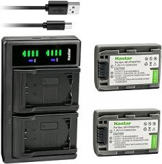 Kastar 2Pack Battery and LTD2 USB Charger Replacement for Sony NP-FP30, NP-FP50 NP-FP51, NP-FP60, NP-FP70 NP-FP71, NP-FP90 NP-FP91 Battery, Sony DCR-HC85, DCR-HC94, DCR-HC96, DCR-SR30, DCR-SR40 Camera