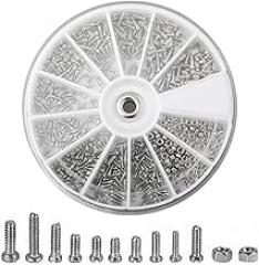 Stainless Steel Screw Kit, 600 Piece Hardware Kit with Assorted Small Nuts and Bolts for Watch Repair Screw Assortment, Eyeglasses Replacement Fasteners, Electronics M1 M1.2 M1.4