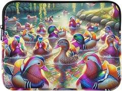 Cute Colorful Ducks Laptop Sleeves Laptop Bag 13 Inch Portable Electronic Device Cover
