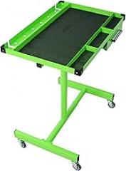 LifeSky Adjustable Work Table with Drawer: Heavy Duty Steel Frame & 4 Swivel Casters - Portable Repair Bench for Electronics Technicians & Small Workshop Organization