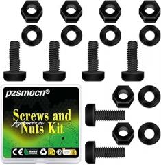 300 Pieces/100 Sets M2.5 * 10 mm Plastic Black Nylon Cross Round Head Screw Hexagonal Nut Combination Kit, with Insulating Washers, Standard Size, for DIY and Electronic Assembly.