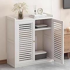 TBQATNTS Floor Standing WiFi Router Storage Box Cabinet, Router Box Hider with Adjustable Shelves, Cable Management to Hide Router and Modem for Home or Office,White,23.2