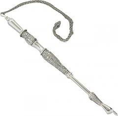 Modern Yad Torah Pointer: Fine, Elegant Carved Handle with Hand with Extended Finger Pointed; Protects Jewish Israelis Scrolls, 9.6 Inches